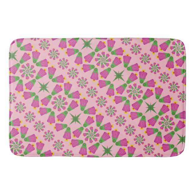Celtic Bell Blume Mandalase Pink Bath Mat Badematte (Vorderseite)
