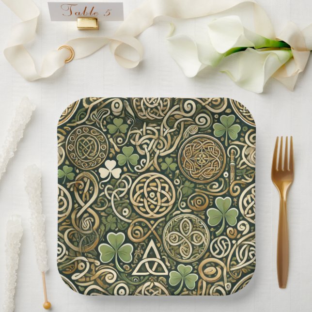 Celtic Bloom Pappteller (Hochzeit)