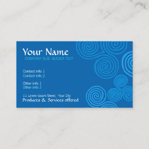 Celtic Blue Curl Swirl w-Logo-Visitenkarte Visitenkarte