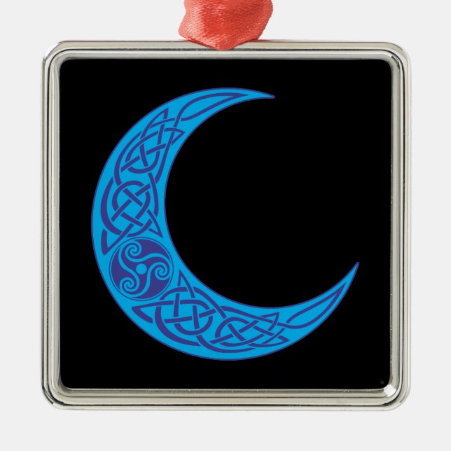 Celtic Blue Moon Ornament Aus Metall (Vorne)