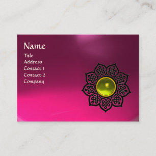 CELTIC BLUME MONOGRAM rosa Amethyste, Topaz Visitenkarte