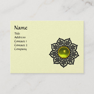 CELTIC BLUME YELLOW GEM MONOGRAM Creme Luxus Visitenkarte