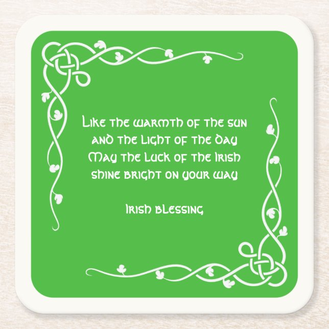 Celtic Braid - White and Green Irish Sessing (#2) Rechteckiger Pappuntersetzer (Vorderseite)