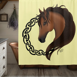 Celtic Brown Horellow Duschvorhang