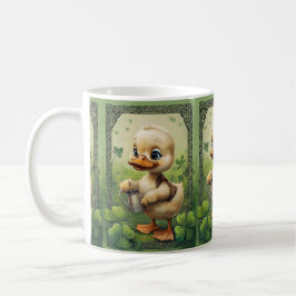 Celtic Charm: Duckling Watering Vier-Leaf Clovers Kaffeetasse