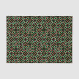 Celtic Christmas Holly Wreath Pattern Seidenpapier