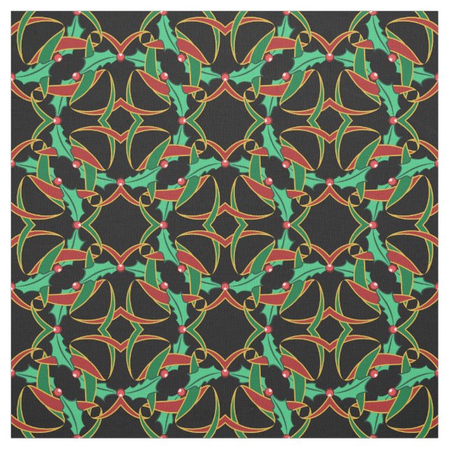 Celtic Christmas Holly Wreath Pattern Stoff (Muster)