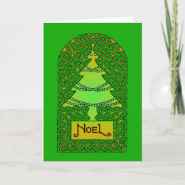 Celtic Christmas Tree - Green Feiertagskarte