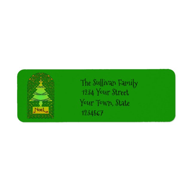 Celtic Christmas Tree Return Address Label (Vorne)