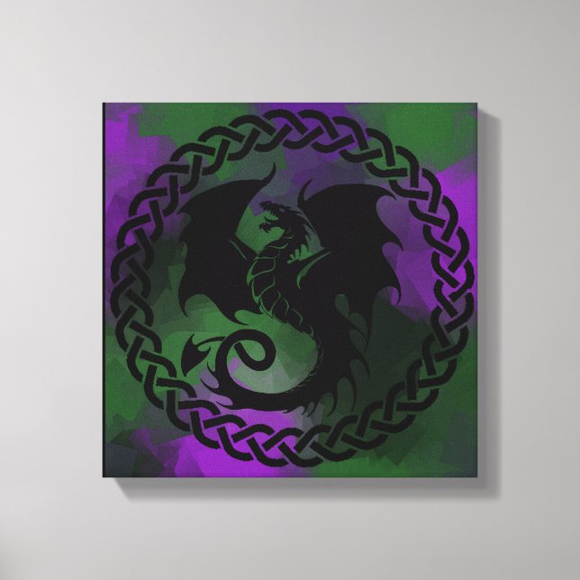 Celtic Circle Dragon Leinwanddruck (Vorderseite)