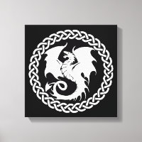 Celtic Circle Dragon Schwarz-weiß