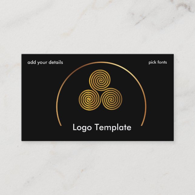 Celtic Circles of Gold Simple Logo Visitenkarte (Vorderseite)