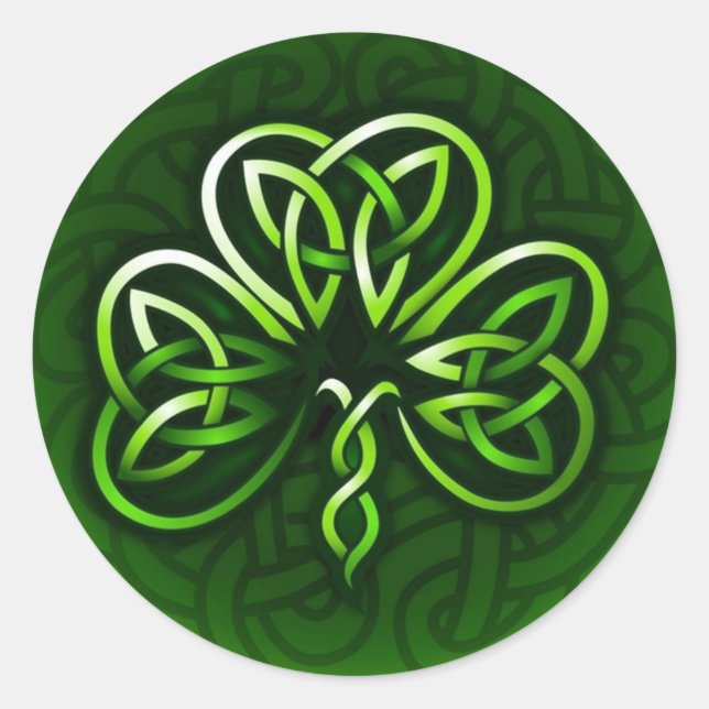 Celtic Clover kennt Designkleber Runder Aufkleber (Vorderseite)