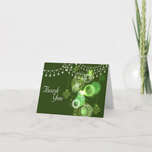 Celtic Clovers Green White Irish Danke Card