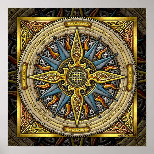 Celtic Compass FIne Art Poster (Vorne)