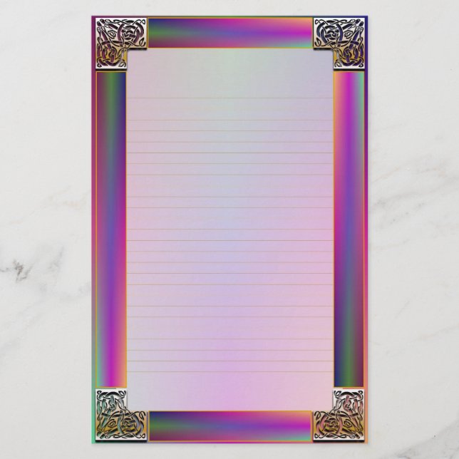 "Celtic Corners Eight" Feinseifenböden Briefpapier (Vorderseite)