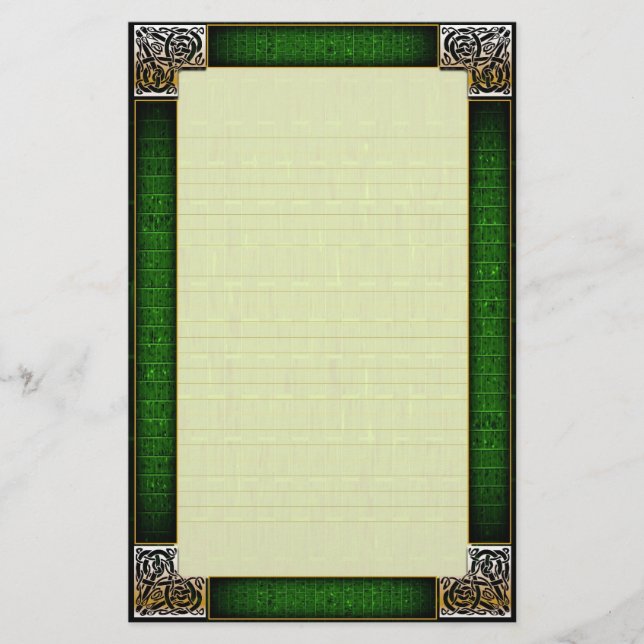"Celtic Corners Six" Fine Lined Stationery Briefpapier (Vorderseite)