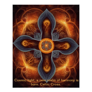 Celtic Cosmic Energy Cross Poster