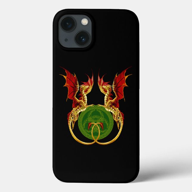 Celtic Crescent Moon and Dragons Case-Mate iPhone Hülle (Rückseite)