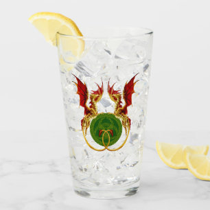 Celtic Crescent Moon and Dragons Glas
