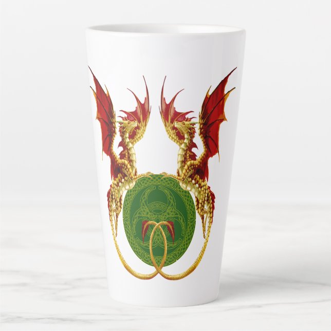 Celtic Crescent Moon and Dragons Milchtasse (Vorderseite)