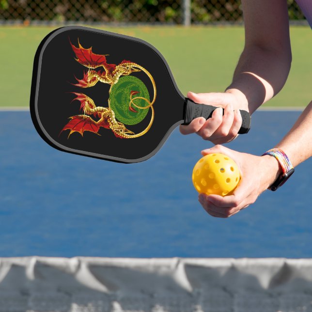 Celtic Crescent Moon and Dragons Pickleball Schläger (InSitu)