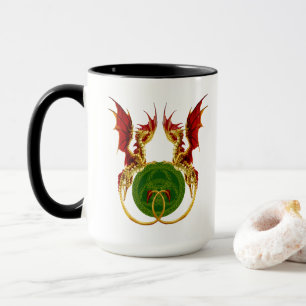 Celtic Crescent Moon and Dragons Tasse