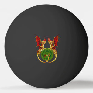 Celtic Crescent Moon and Dragons Tischtennisball