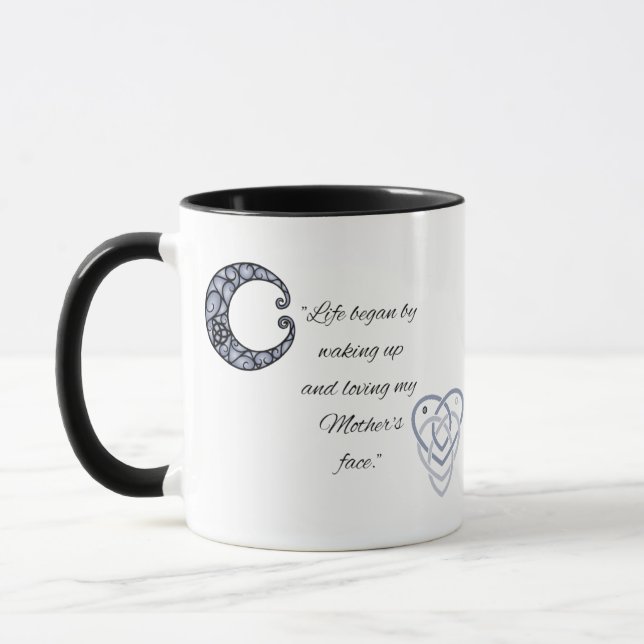 Celtic Crescent Moon & Mütterschaft Knoten Tasse (Links)