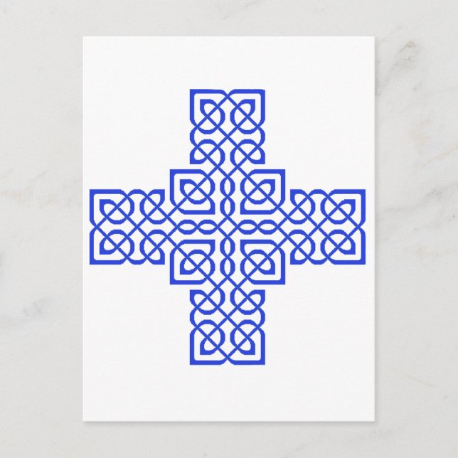 Celtic Cross 6 Blue Postkarte (Vorderseite)