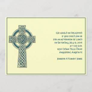 Celtic Cross Aquamarin und Mythic Ivory Party Einl Einladung