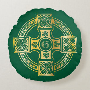 Celtic Cross Celtic Knot Letter G Monogram Rundes Kissen