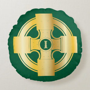Celtic Cross Celtic Knot Letter I Monogram Rundes Kissen