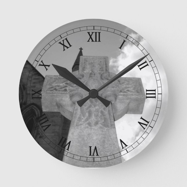 Celtic Cross Clock Runde Wanduhr (Vorderseite)