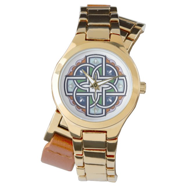 Celtic Cross Deko Armbanduhr (Vorderseite)