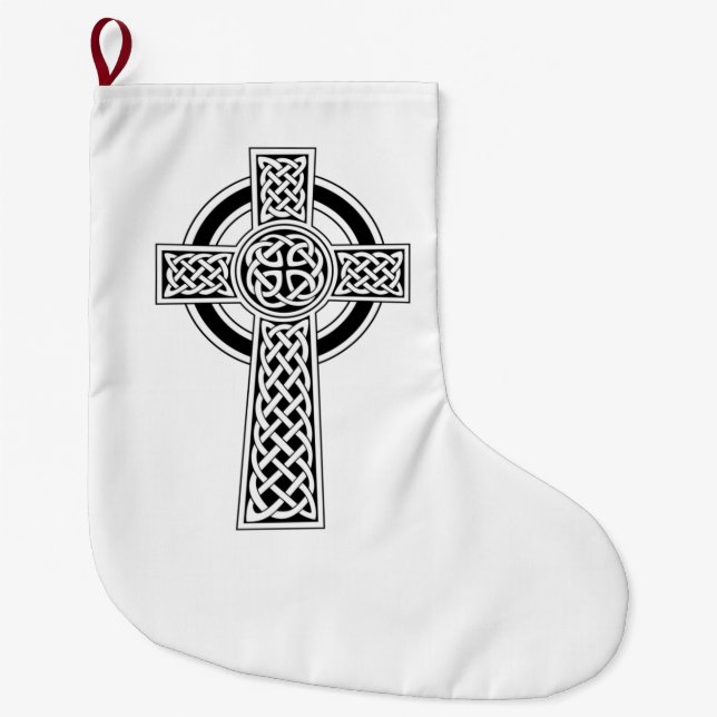Celtic Cross Großer Weihnachtsstrumpf (Vorderseite)