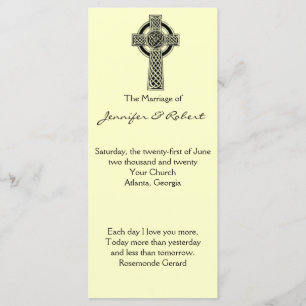 Celtic Cross in Black and Ivory Wedding Programm