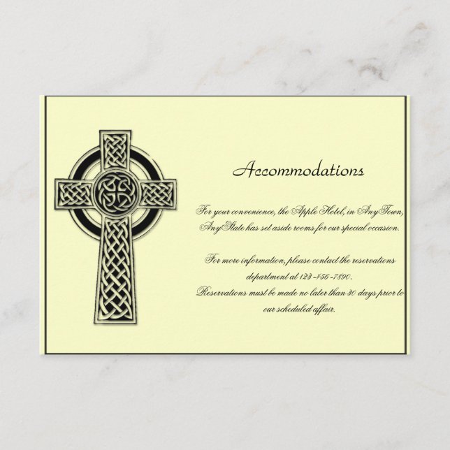 Celtic Cross in Black Mythic Elfenbein-HochzeitsIn Begleitkarte (Vorderseite)