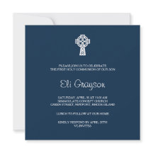 Celtic Cross Invitation - Boy Baptisse