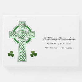 Celtic Cross Irish Kleeblatts Gedenkfeier Gästebuch