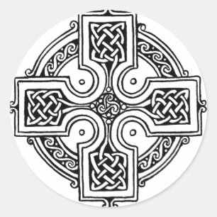 Celtic cross pattern runder aufkleber