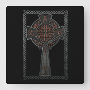 Celtic Cross Quadratische Wanduhr
