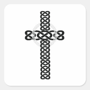 Celtic Cross Quadratischer Aufkleber