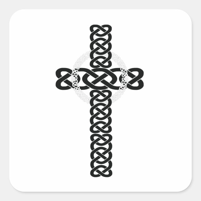Celtic Cross Quadratischer Aufkleber (Vorderseite)