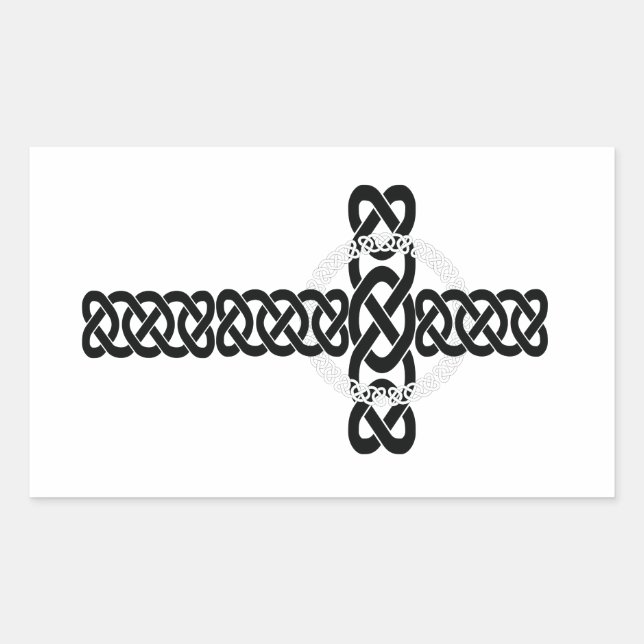 Celtic Cross Rechteckiger Aufkleber (Vorderseite)
