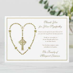 Celtic Cross Rosary Beerdigung Beileid Vielen Dank Dankeskarte