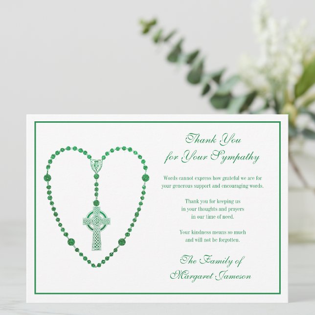 Celtic Cross Rosary Beerdigung Beileid Vielen Dank Dankeskarte (Von Creator hochgeladen)