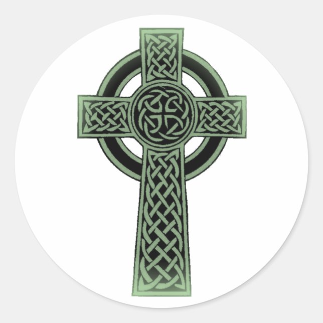 Celtic Cross Runder Aufkleber (Vorderseite)