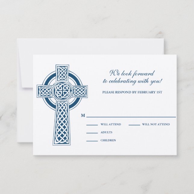 Celtic Cross RVSP Card Einladung (Vorderseite)