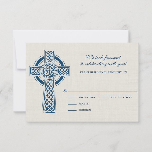 Celtic Cross RVSP Card RSVP Karte (Vorderseite)